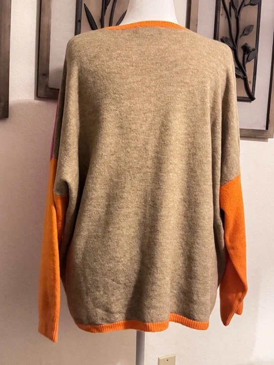 CeCe Pink and Orange 'APRÈS SKI' Knit Sweater - Picture 4 of 5